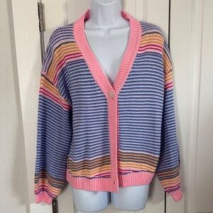 Striped Pink and Blue Women's Sweater